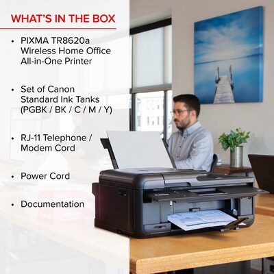 Canon PIXMA TR8620a Wireless Color Inkjet Printer, All-In-One, Print, Scan, Copy, Fax (TR8620A)