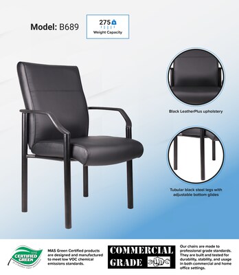 Boss Leather Guest Chair, Black (B689)