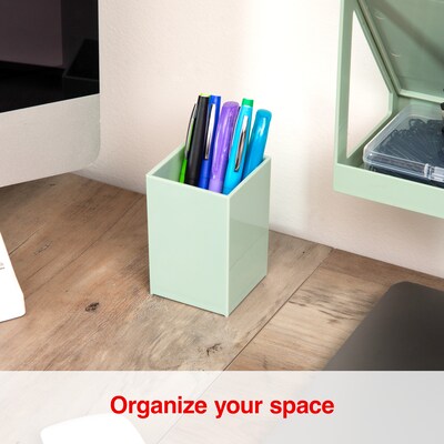 Staples Plastic Pen Cup, Sage Green (ST63862)