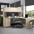 Bush Business Furniture Studio C 72W L Shaped Desk with Hutch and Mobile File Cabinet, Natural Elm