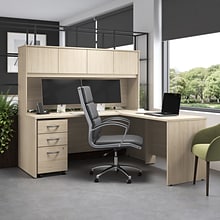Bush Business Furniture Studio C 72W x 30D L Shaped Desk with Hutch and Mobile File Cabinet, Natural