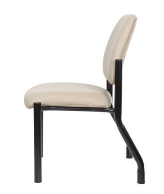 Boss Office Products Bariatric Armless Vinyl Guest Chair, 400 lb. Capacity, Beige (B9595AM-BG-400)