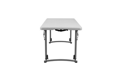National Public Seating BFHT Series 24" x 48" Fold-In-Half Folding Table, Grey (BFHT-2448A)