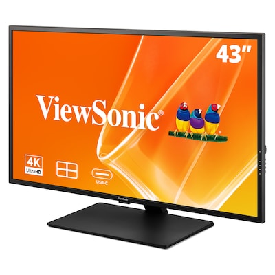 ViewSonic 43 4K UHD 60Hz LCD Business Monitor, Built-In Speakers, Black (VX4381U-4K)