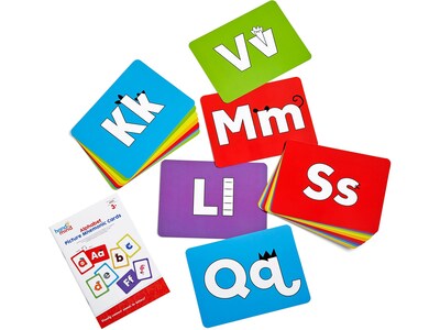 hand2mind Mnemonic Picture Alphabet Jumbo Flash Cards, 26/Set (96238)