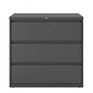 Quill Brand® 3-Drawer Lateral File Cabinet, Locking, Letter/Legal, Charcoal, 42"W (26824D)