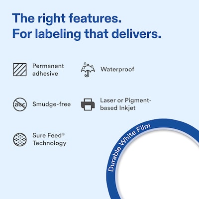 Avery Rectangle Laser/Inkjet Multipurpose Labels, White, 4 Labels/Sheet, 100 Sheets/Pack (19479311238)