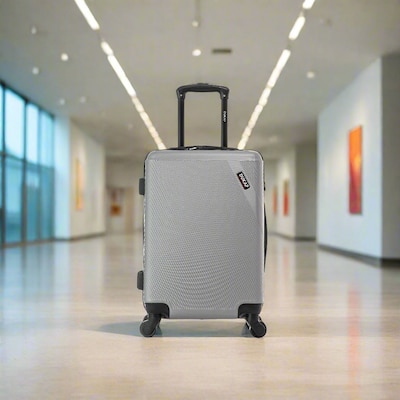 DUKAP Discovery 21.65" Hardside Suitcase, 4-Wheeled Spinner, TSA Checkpoint Friendly, Silver (DKDIS00S-SIL)