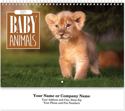 Custom Baby Animals Spiral Wall Calendar