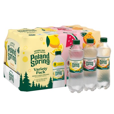 Poland Spring Variety Pack Sparkling Purified Water, 16.9 oz., 24/Pack (2000093)
