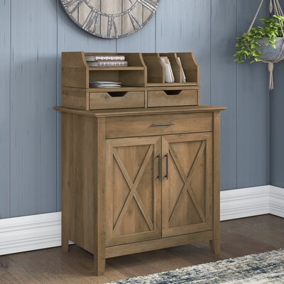 Bush Furniture Key West 30" Secretary Desk with Keyboard Tray, Reclaimed Pine (KWS132RCP-03)