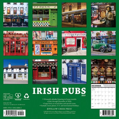 2027 Willow Creek Irish Pubs  12 x 12 Monthly Wall Calendar (60803)