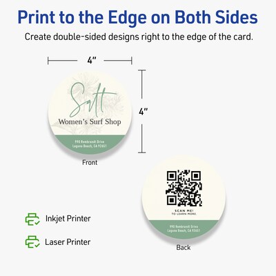 Avery Matte General Use Blank Cards, Ivory, 75/Pack (95343)