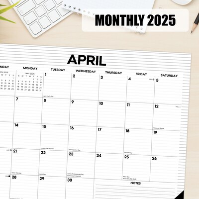2025 Willow Creek Pinstripe 22" x 17" Monthly Desk Pad Calendar (48245)