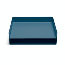 Poppin Stackable Front Loading Letter Tray, Letter Size, Slate Blue, 4/Pack (108519)