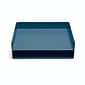 Poppin Stackable Front Loading Letter Tray, Letter Size, Slate Blue, 4/Pack (108519)