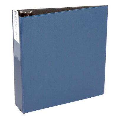 Avery Economy 3 3-Ring Non-View Binders with Label Holder, Round Ring, Blue/Black Interior (04600)