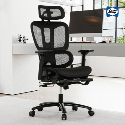 Sealy Posturepedic Astra Mesh Reclining Executive Office Chair, Black (63080)