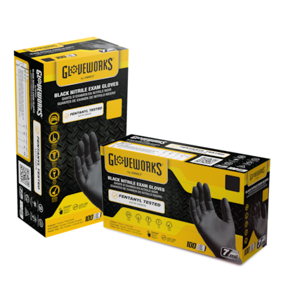 Gloveworks GWBEN Nitrile Exam Gloves, Small, Black, 100/Box (GWBEN42100)