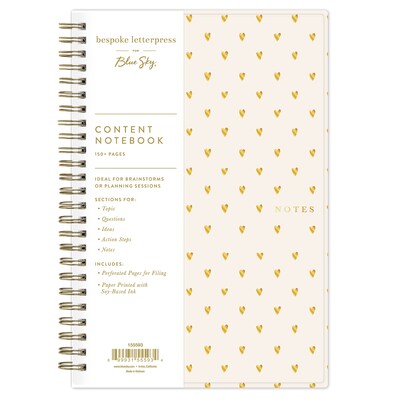 Blue Sky Bespoke Composition Notebook, 5.75 x 8.5, Cream Hearts (155593)