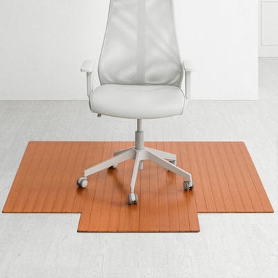 Anji Mountain Standard Bamboo Carpet & Hard Floor Chair Mat with Lip, 55 x 57, Walnut (AMB24054)