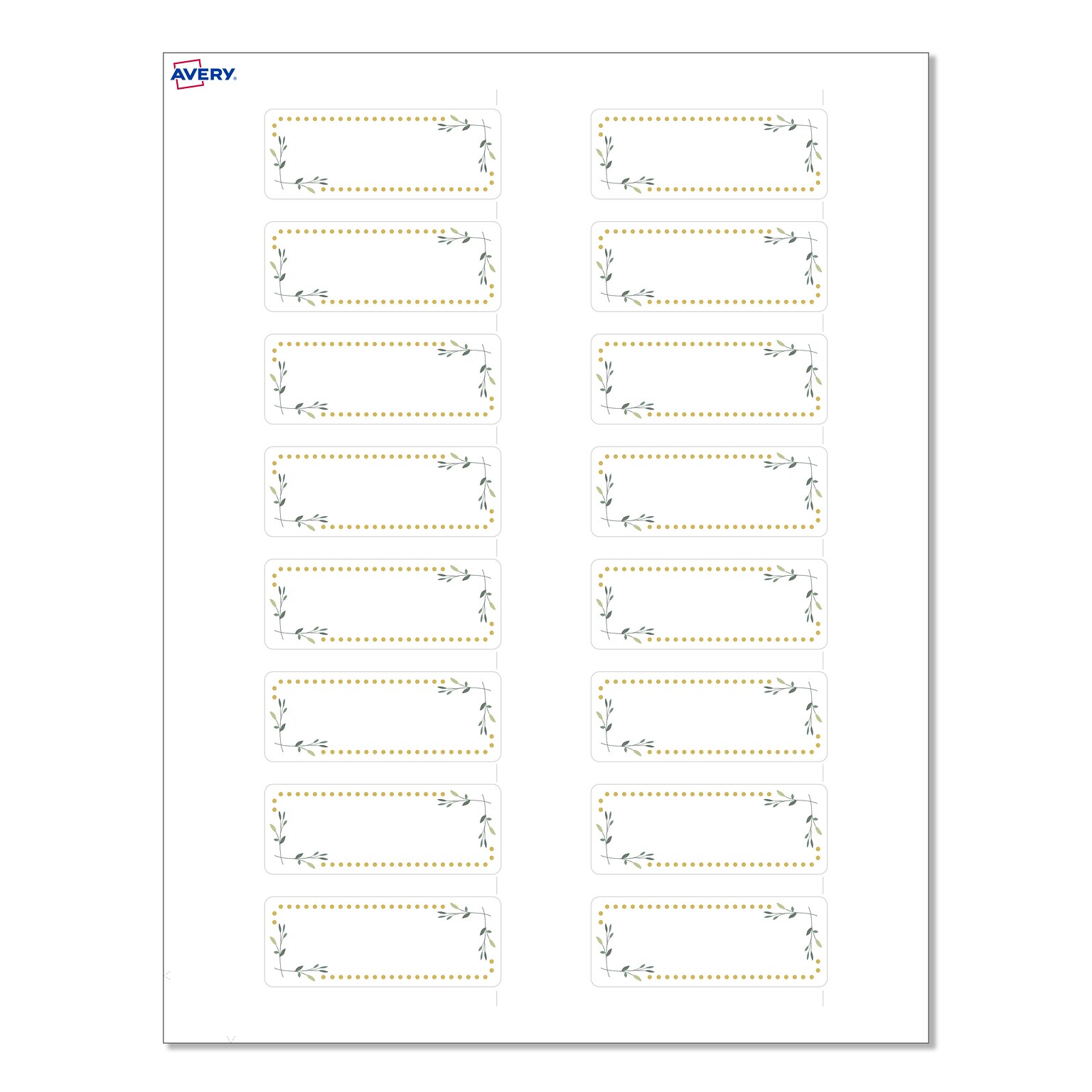 Avery Laser/Inkjet Rectangle Multipurpose Labels, 1 x 2-5/8, White, 160/Pack (S00D2R)