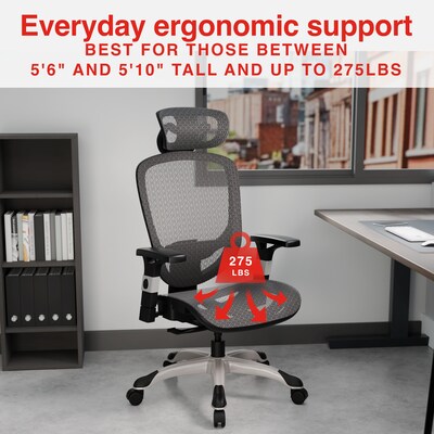 Staples Hyken Ergonomic Mesh Swivel Task Chair, Charcoal Gray (ST63139)