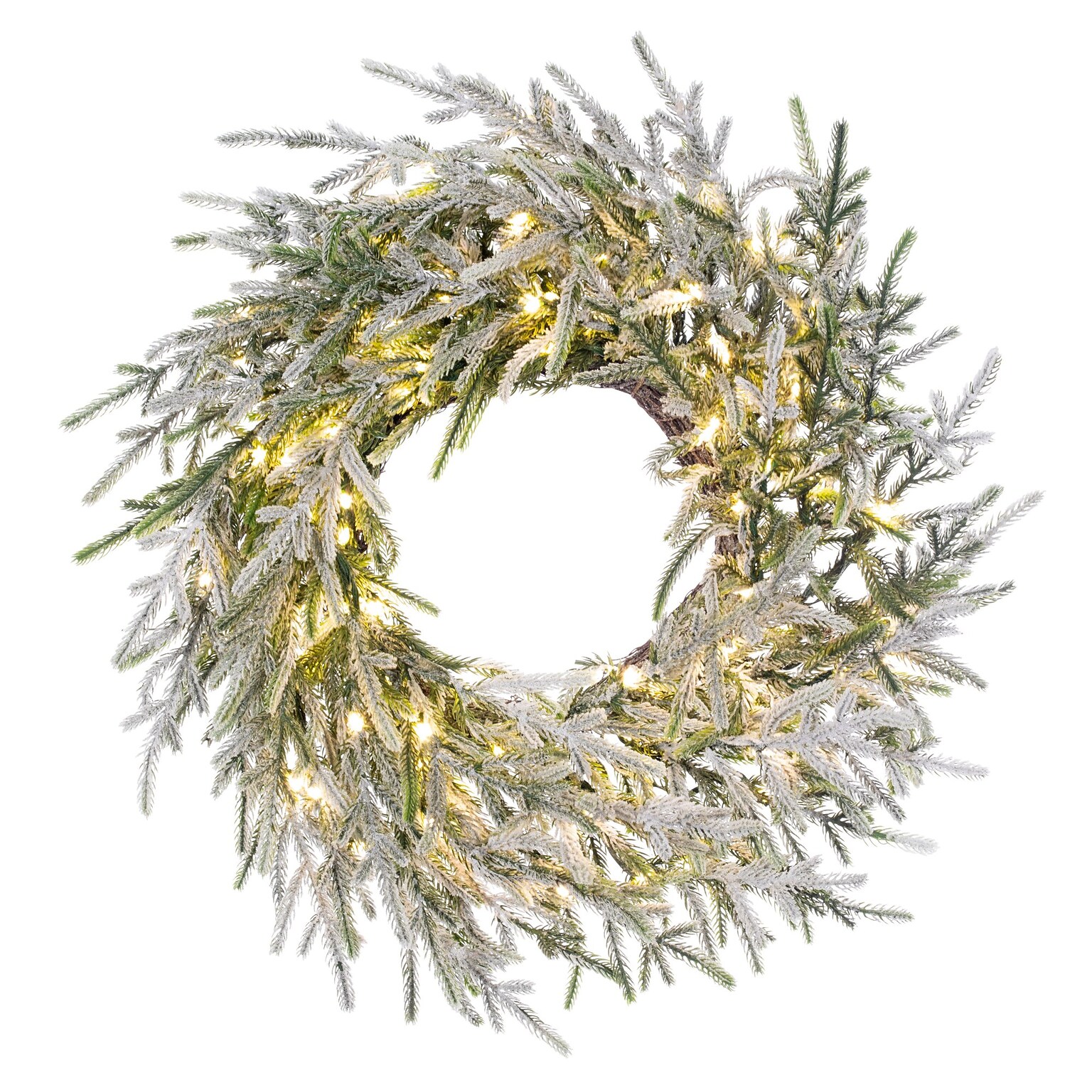 Fraser Hill Farm 24” Real Feel Pre-Lit Artificial Wreath (FFRF024W-5MSN)
