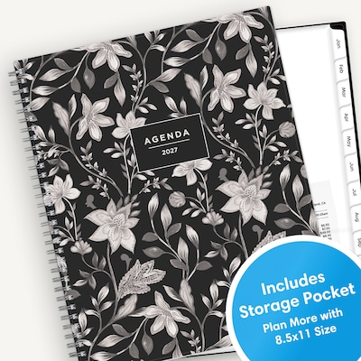 2027 Blue Sky 8.5" x 11" Weekly & Monthly Planner, Black/White (160989)