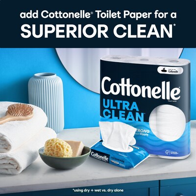 Cottonelle Flushable Toilet Paper Wipes, 42 Wipes/Pack, 2 Pack (35970)