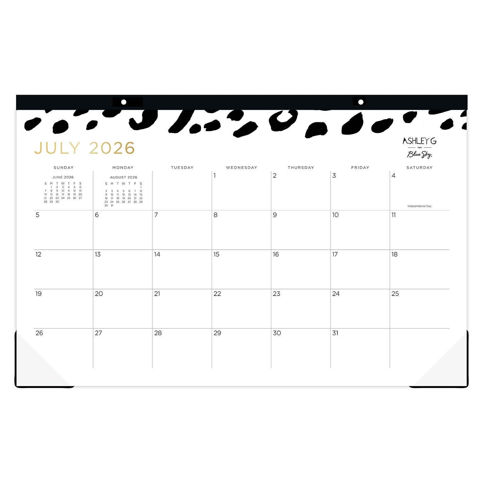 2026-2027 Blue Sky Leopard 11 x 17 Academic Monthly Wall Calendar, Black/White (149048-A27)