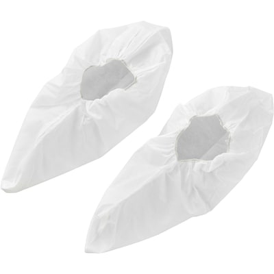 Global Industrial Skid Resistant Disposable Shoe Covers, Size 12-15, White, 150 Pairs/Case (708198BWH)