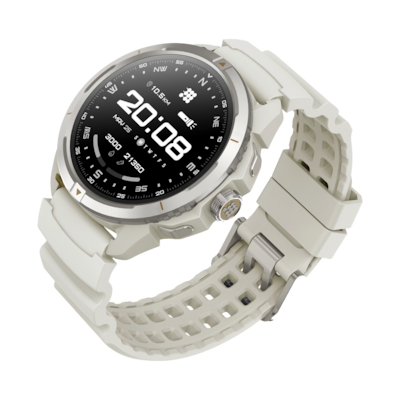 Cubitt Terra Smart Watch, Dual-Band GPS, 37.5mm, Titanium Case, White, Silicone Band (CT-TERRA7)