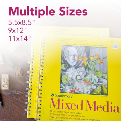 Strathmore 300 Series 12 x 9 Wire Bound Mixed Media Sketch Pad, 40 Sheets/Pad (STTP362903)