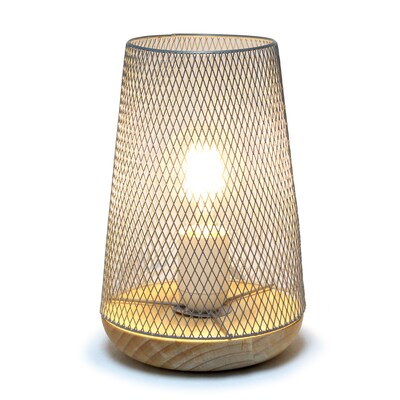 Creekwood Home Industrial Mesh 9 LED Table Lamp, Gray (CWT-1004-GY)