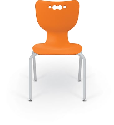 MooreCo 18" Hierarchy Student Chair with 4 Legs, Orange/Platinum Base (703673562058)