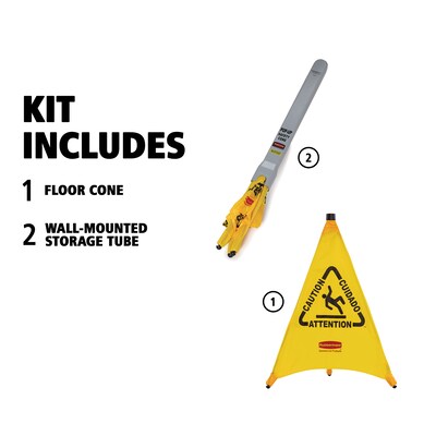 Rubbermaid Commercial Products Wet Floor Cone, 30"H, Yellow/Black (FG9S0100YEL)