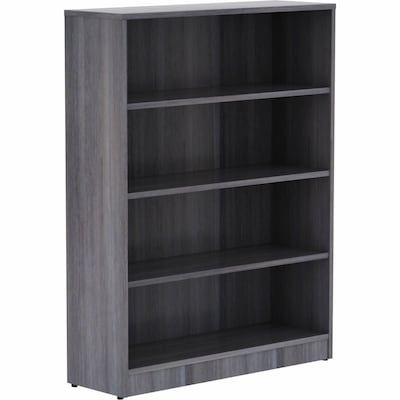 Lorell 48 4-Shelf Bookcase with Adjustable-Shelves, Weathered Charcoal Laminate (LLR69566)