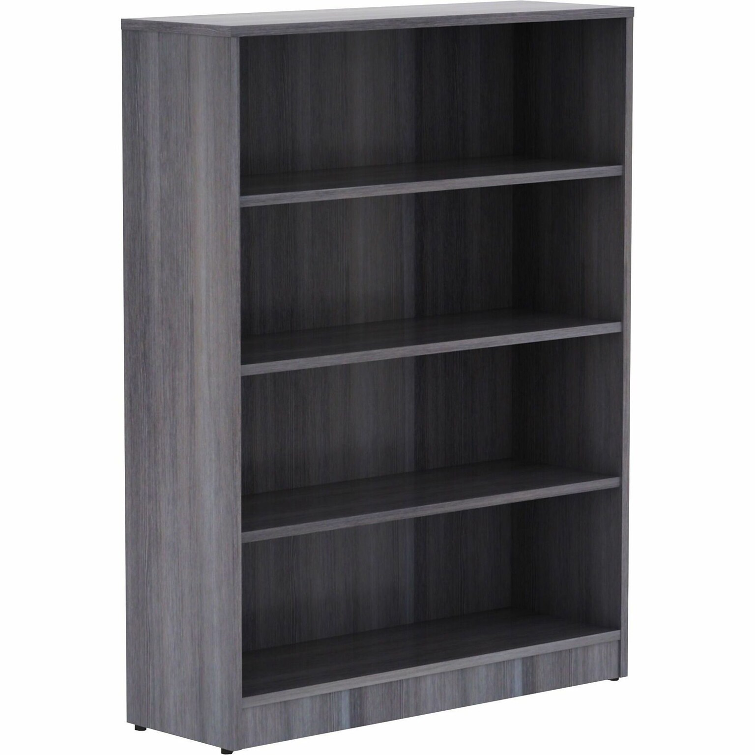 Lorell 48 4-Shelf Bookcase with Adjustable-Shelves, Weathered Charcoal Laminate (LLR69566)