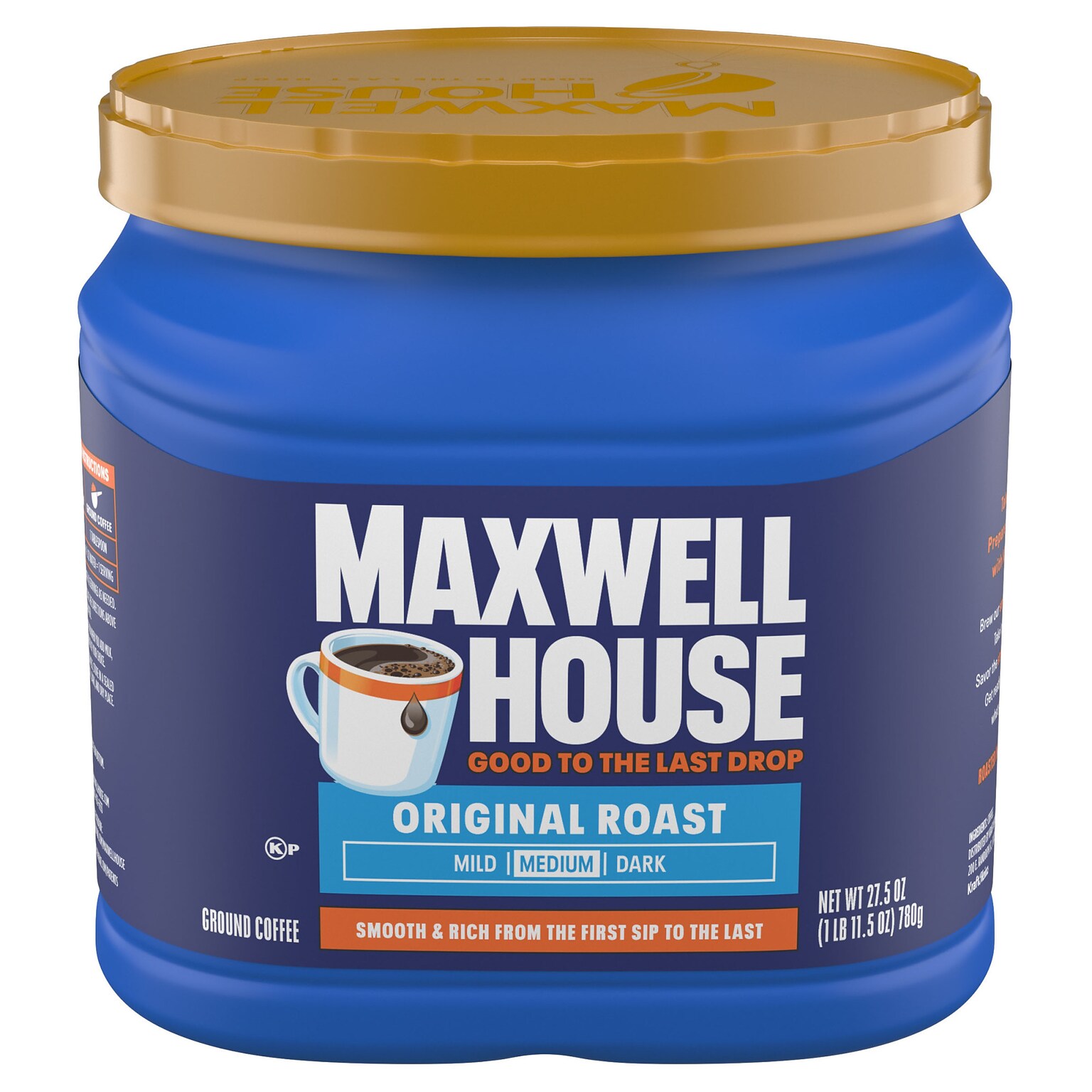 Maxwell House Original Roast Ground Coffee, Medium Roast, 27.5 oz (GEN09422)