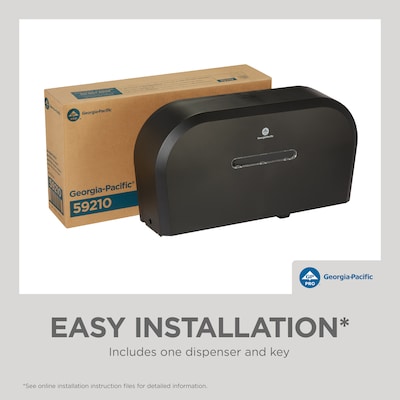 Georgia-Pacific Jumbo Jr. Dual-Roll Toilet Paper Dispenser, Black (59210)