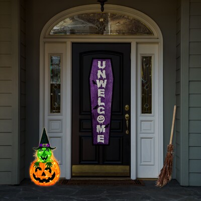 National Tree Company 28 Pre-Lit Pumpkin and Witch (MZ17-HS21B22-1)