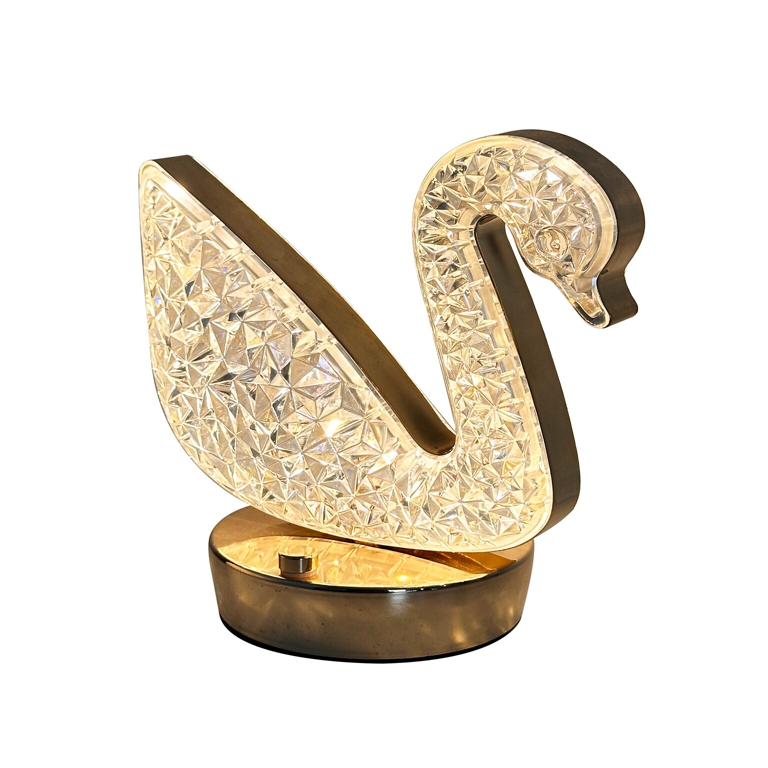 Tech Mod LED Swan Crystal Lamp
