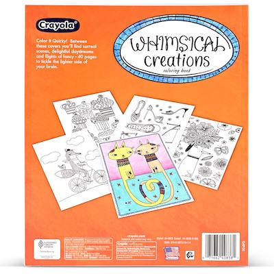 Crayola Whimsical Creations Adults Coloring Book, 40 Pages, 2/Bundle (BIN040838-2)