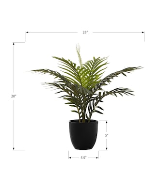 Monarch Specialties Inc. 20" Artificial Palm Plant in Pot (I 9501)