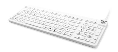 Man & Machine Really Cool Wired Ergonomic Waterproof Keyboard, White (RCLP/B5)
