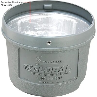 Global Industrial Outdoor Ashtray, 1-1/2 Gallon, Gray (261391GY)