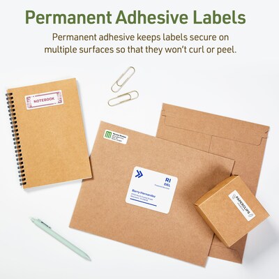Avery EcoFriendly Laser/Inkjet Address Labels, 2/3" x 1-3/4", Matte White, 600 Labels/Pack (48806)
