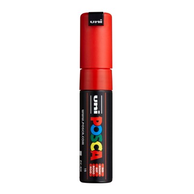POSCA PC-8K Water Based Paint Marker, Broad Chisel Tip, Red, 2/Pack (UBCPC8KRED-2)