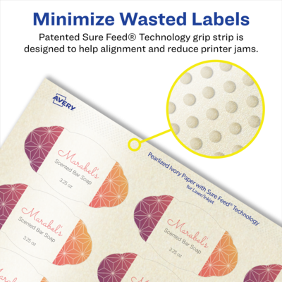 Avery Pearlized Ivory Decorative Edge Multipurpose Labels, 1-1/8" x 2-1/4", Ivory, 525/Pack (94061)